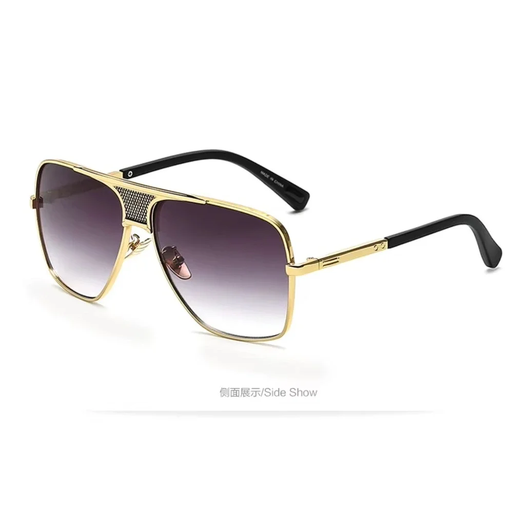 Classic Fashion Square Metal Alloy Frame Gradient‎ Sunglasses Men Design Aviator